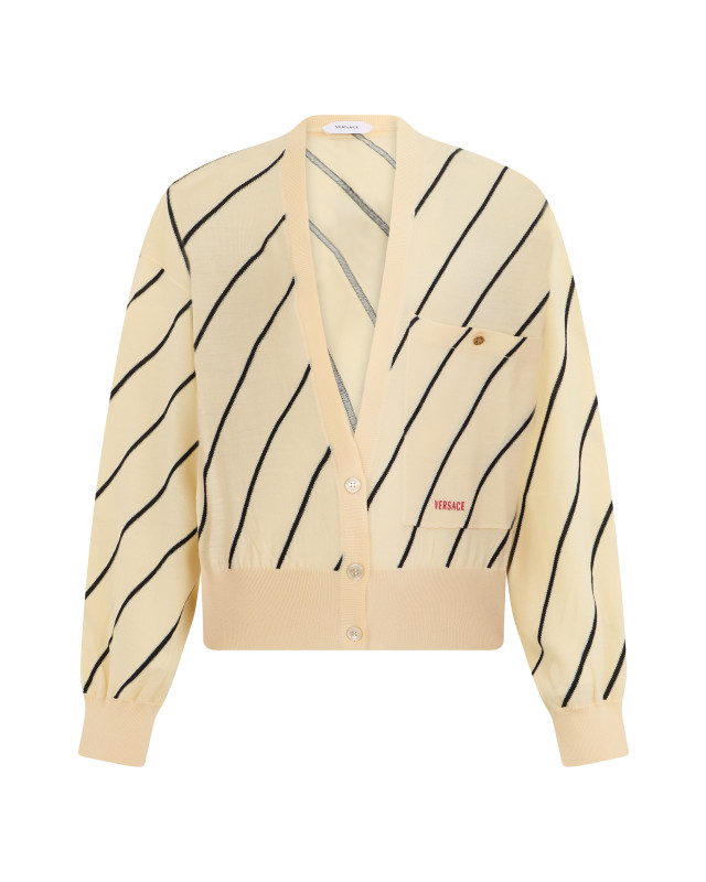 Pullover with diagonal stripes