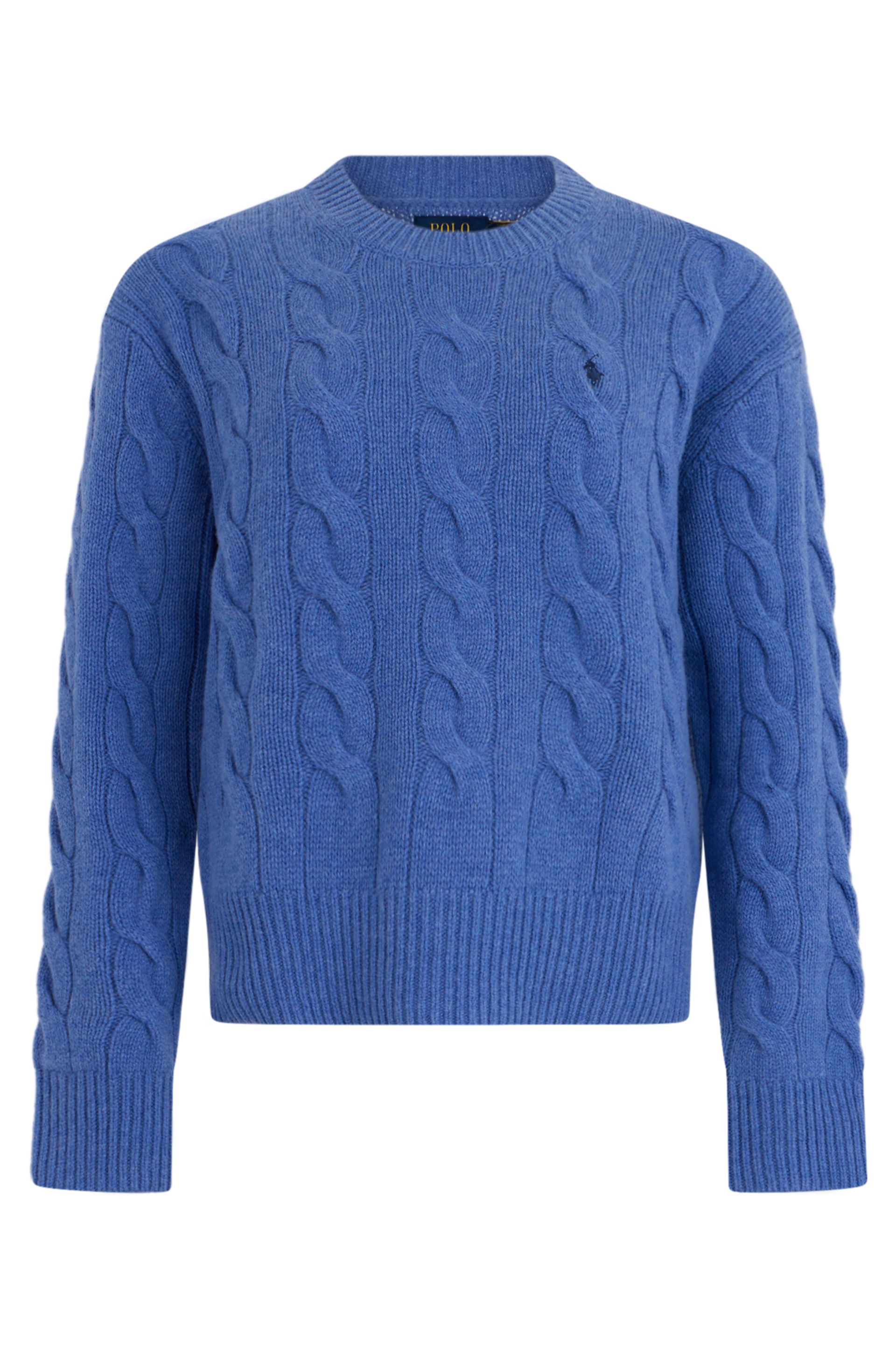 Crew neck sweater with braids