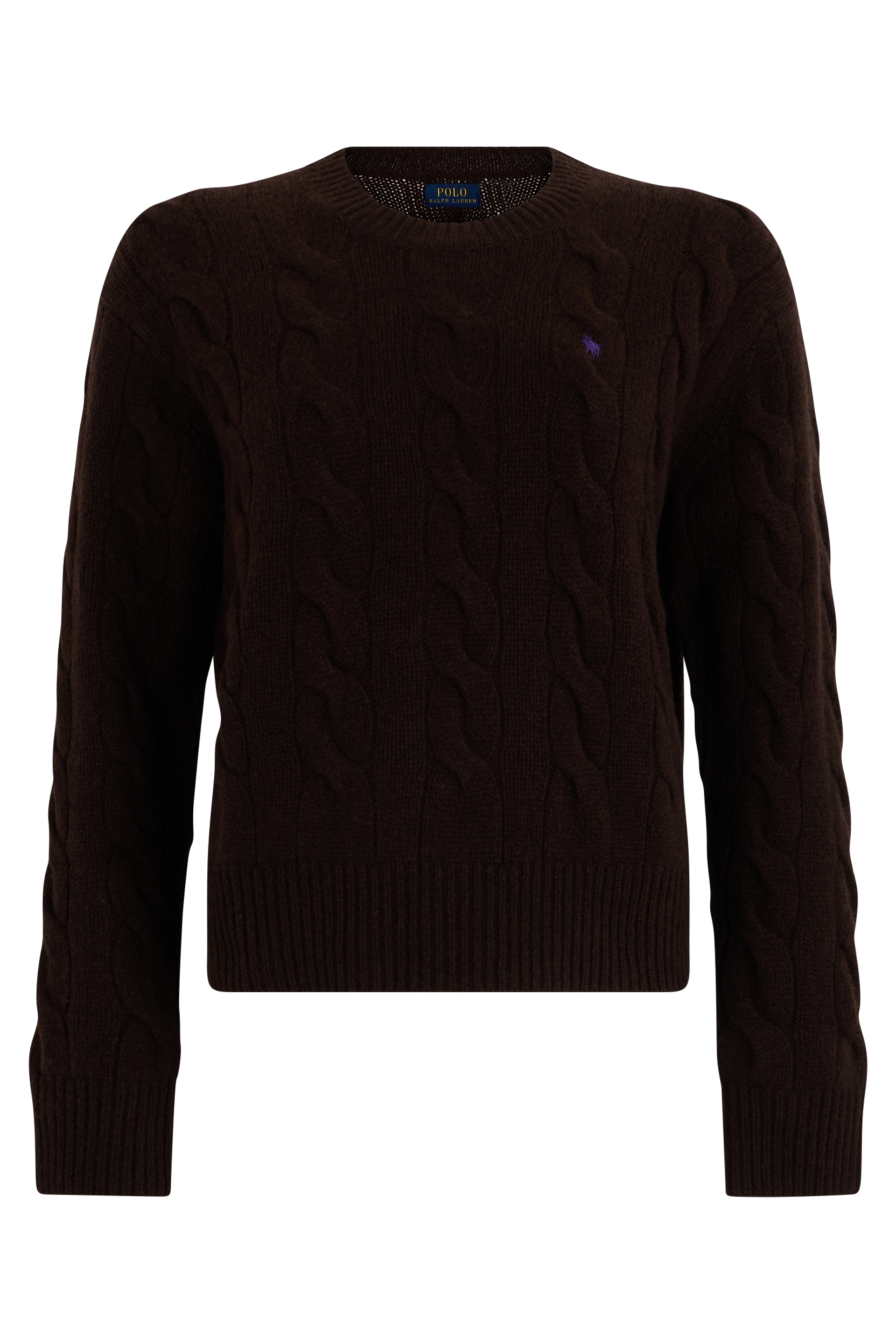 Crew neck sweater with braids