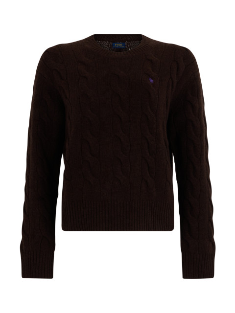 Crew neck sweater with braids