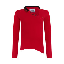 Polo with asymmetrical neckline