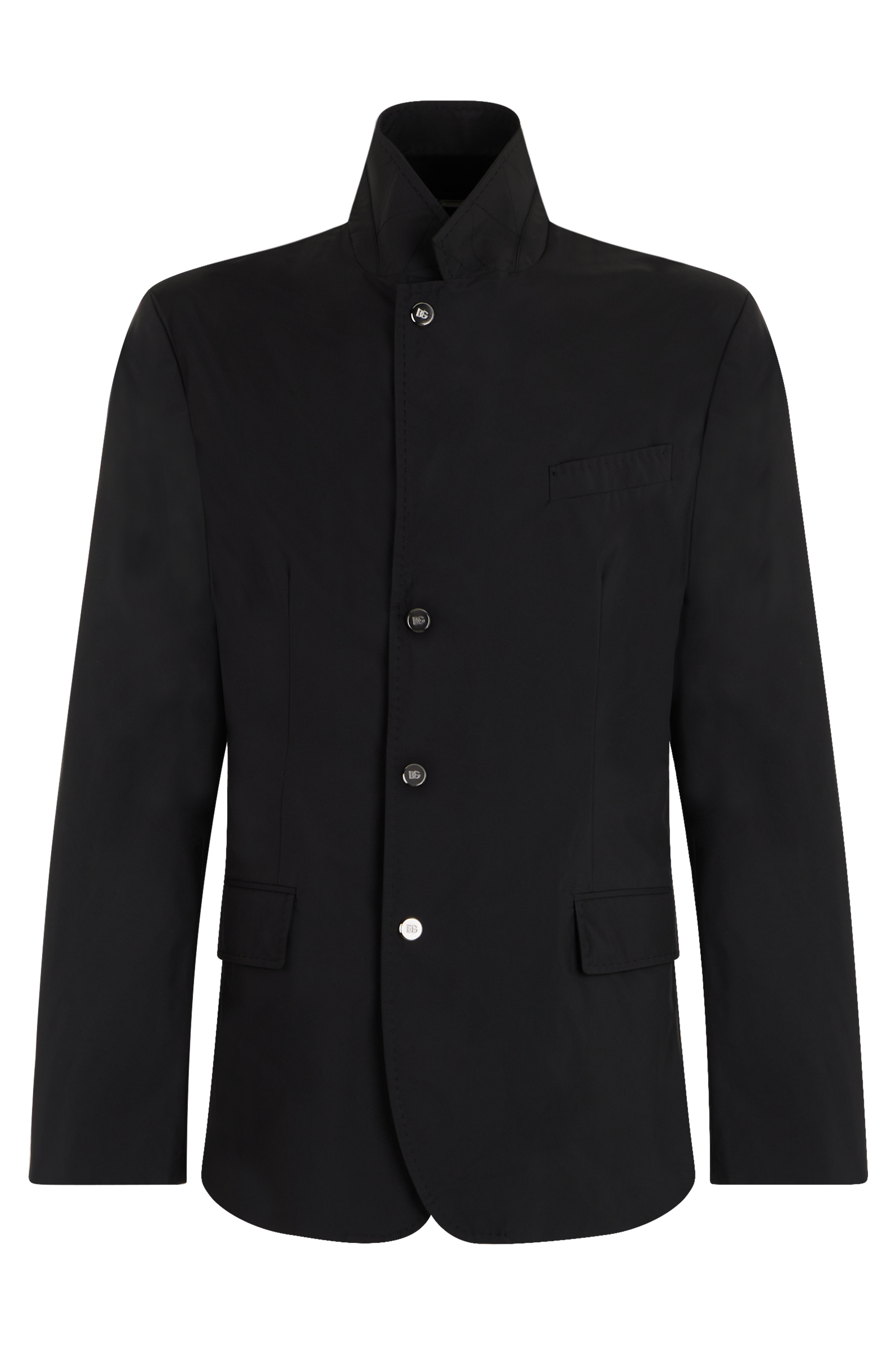 Jacket with high collar