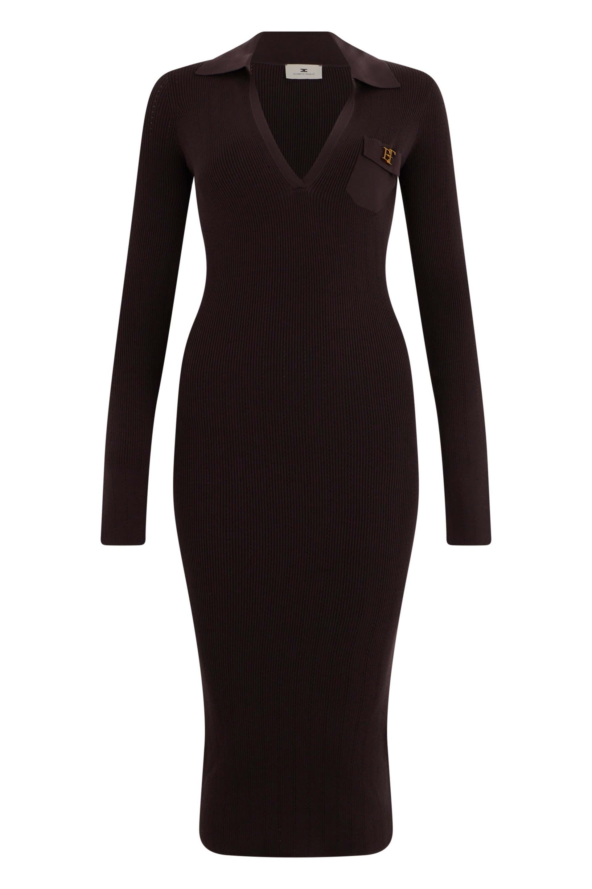 Long dress with V-neck