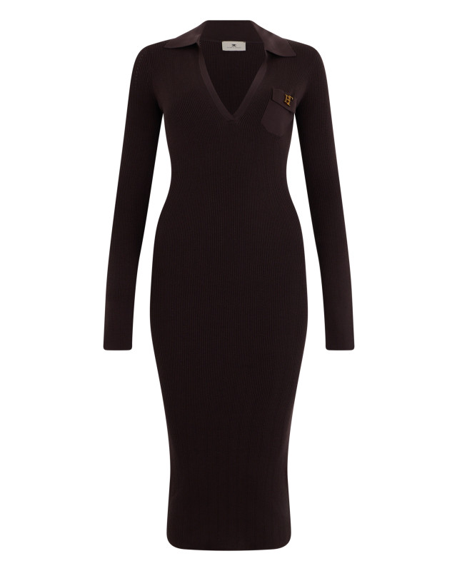 Long dress with V-neck
