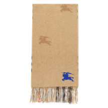 Scarf with fringes and logo