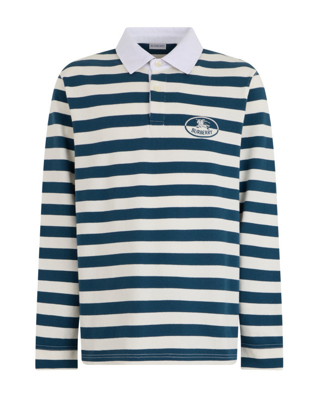 Long Sleeve Striped Polo