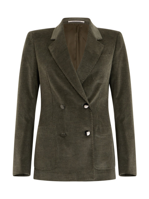 Double-breasted velvet jacket