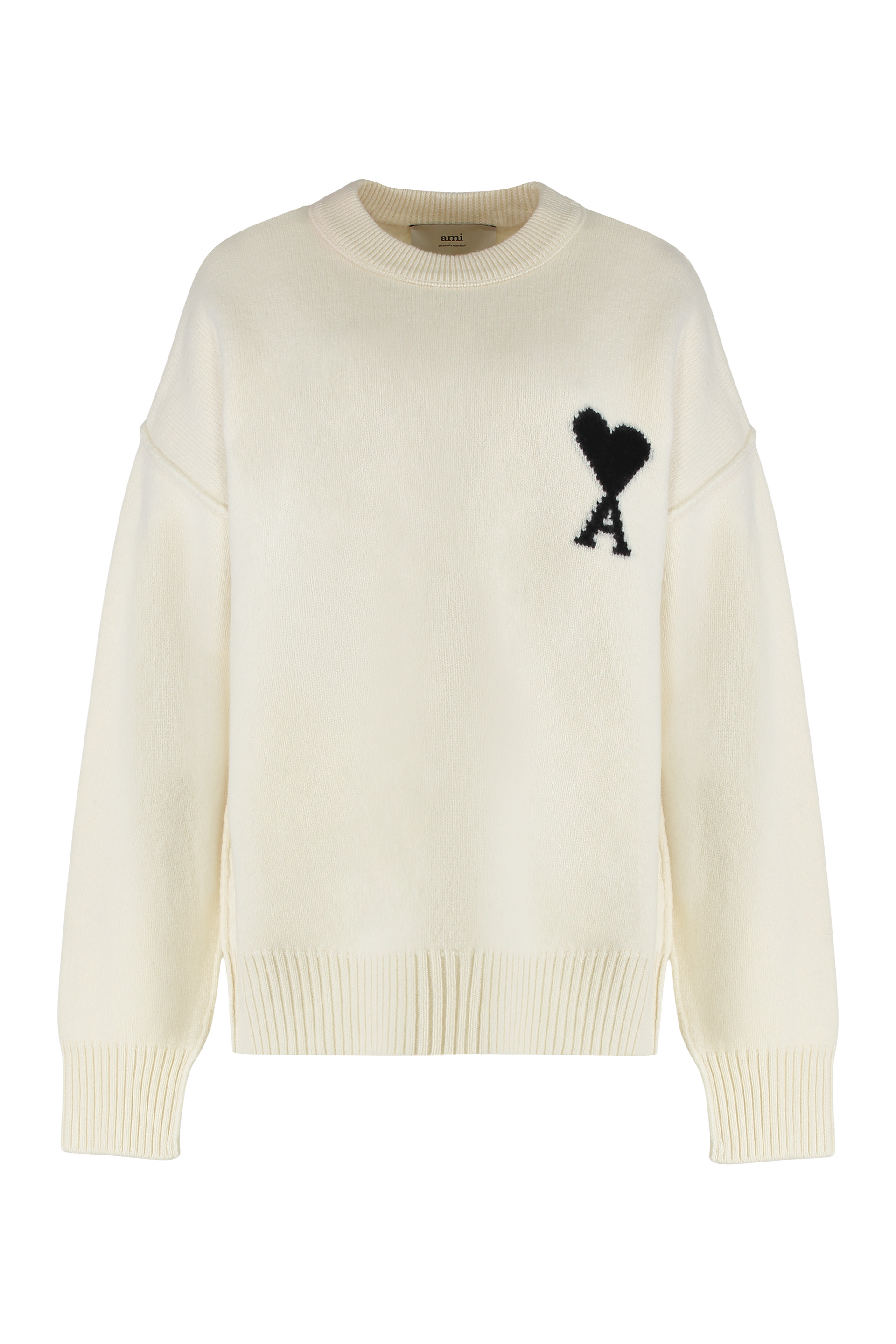 Sweater with round neck in wool
