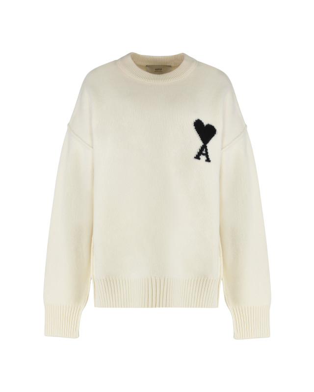 Sweater with round neck in wool