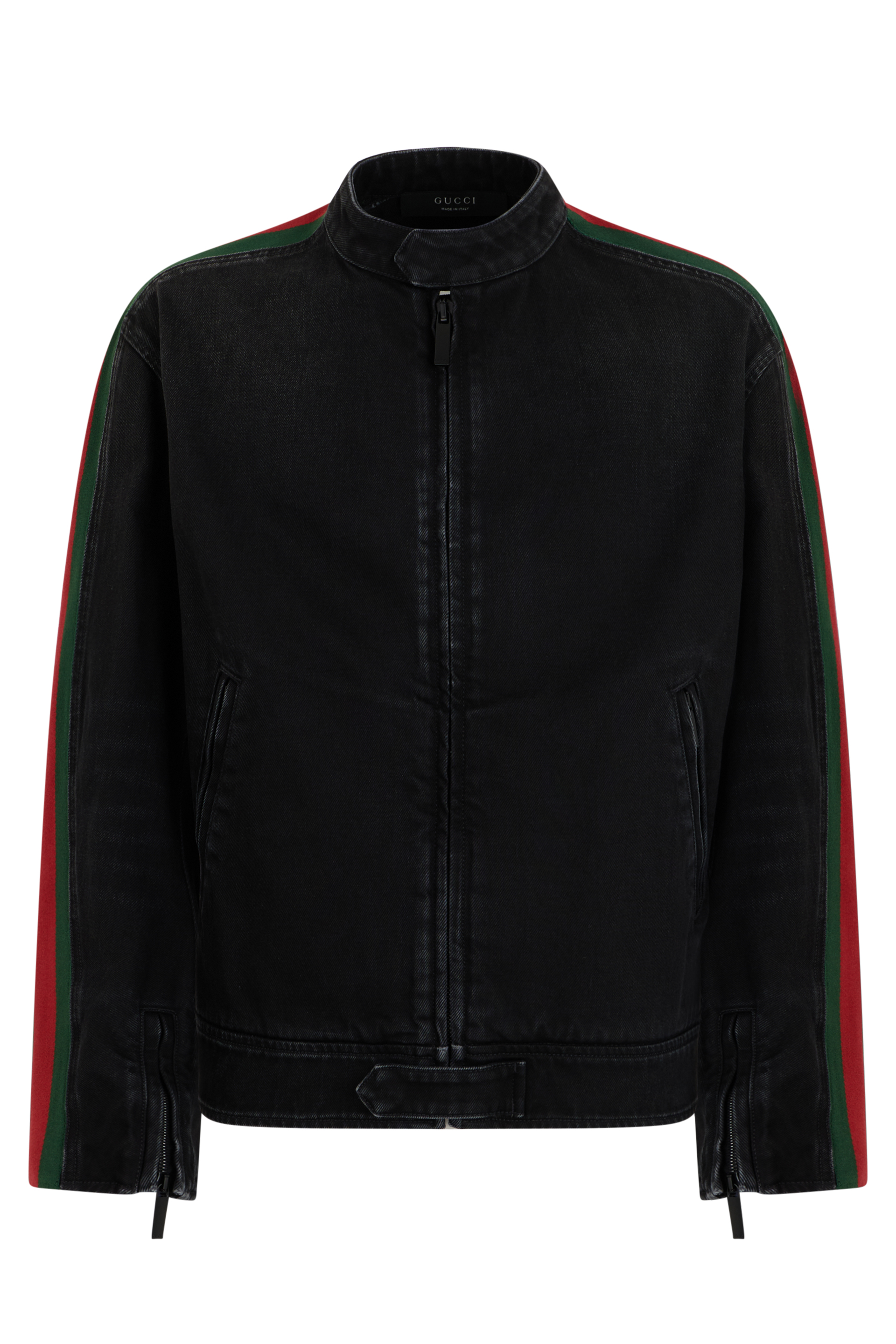 Denim jacket with web band