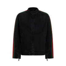 Denim jacket with web band