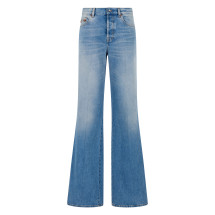 Flare jeans in denim cotton lightened effect