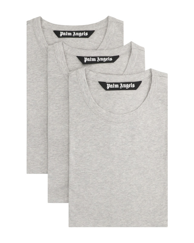 Set of three crew neck t-shirts in cotton