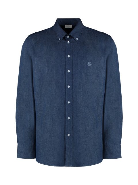 Button-down collar cotton shirt