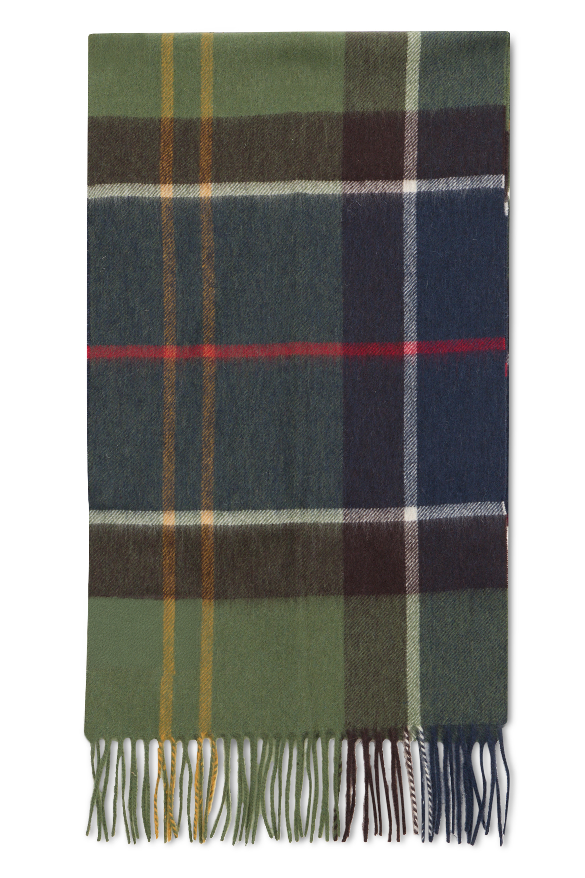 Checked scarf with fringes