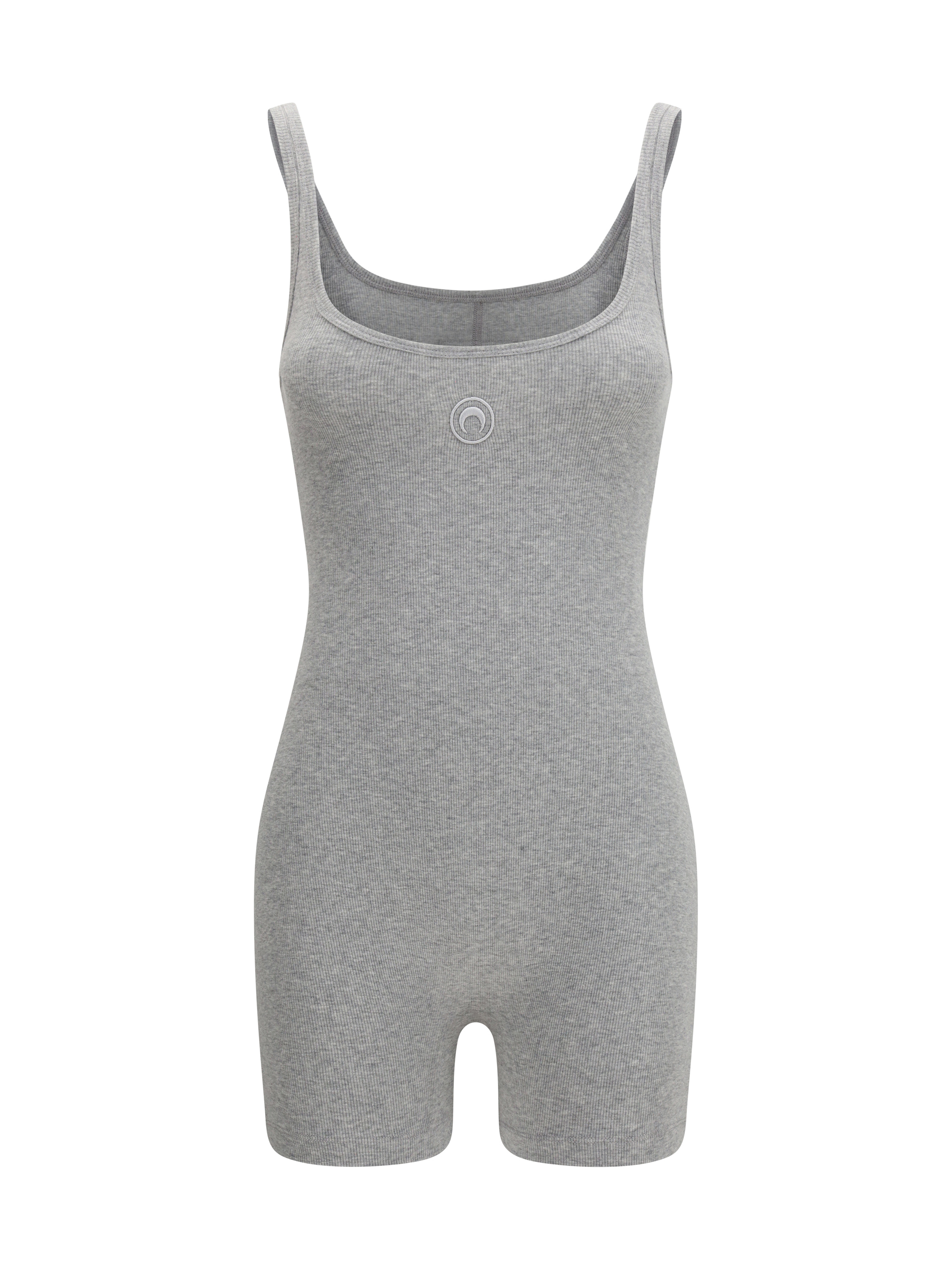 Moon Logo Ribbed Jersey Short Catsuit