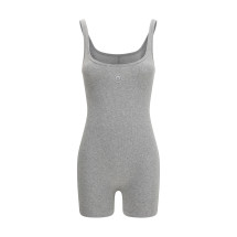Moon Logo Ribbed Jersey Short Catsuit