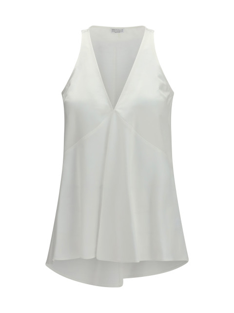 Cotton and silk satin Top