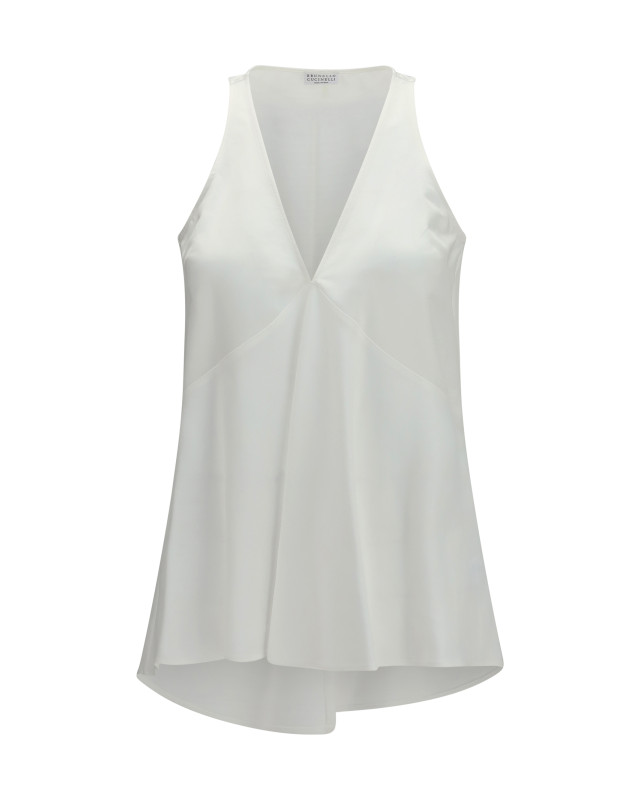 Cotton and silk satin Top