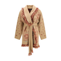 Icon jacquard Cardigan with belt