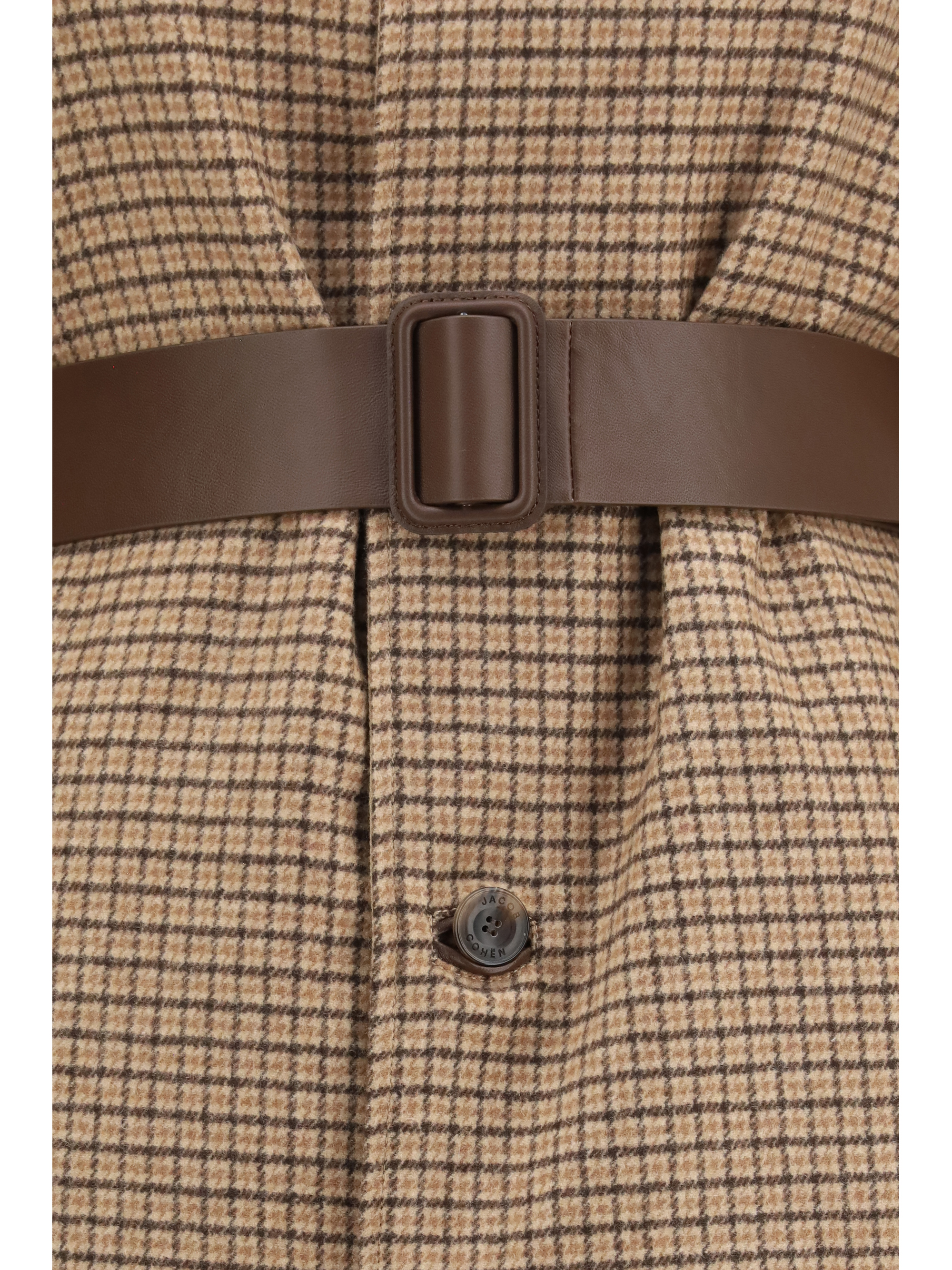Reversible cotton gabardine and cashmere Pied-de-Poule Trench Coat