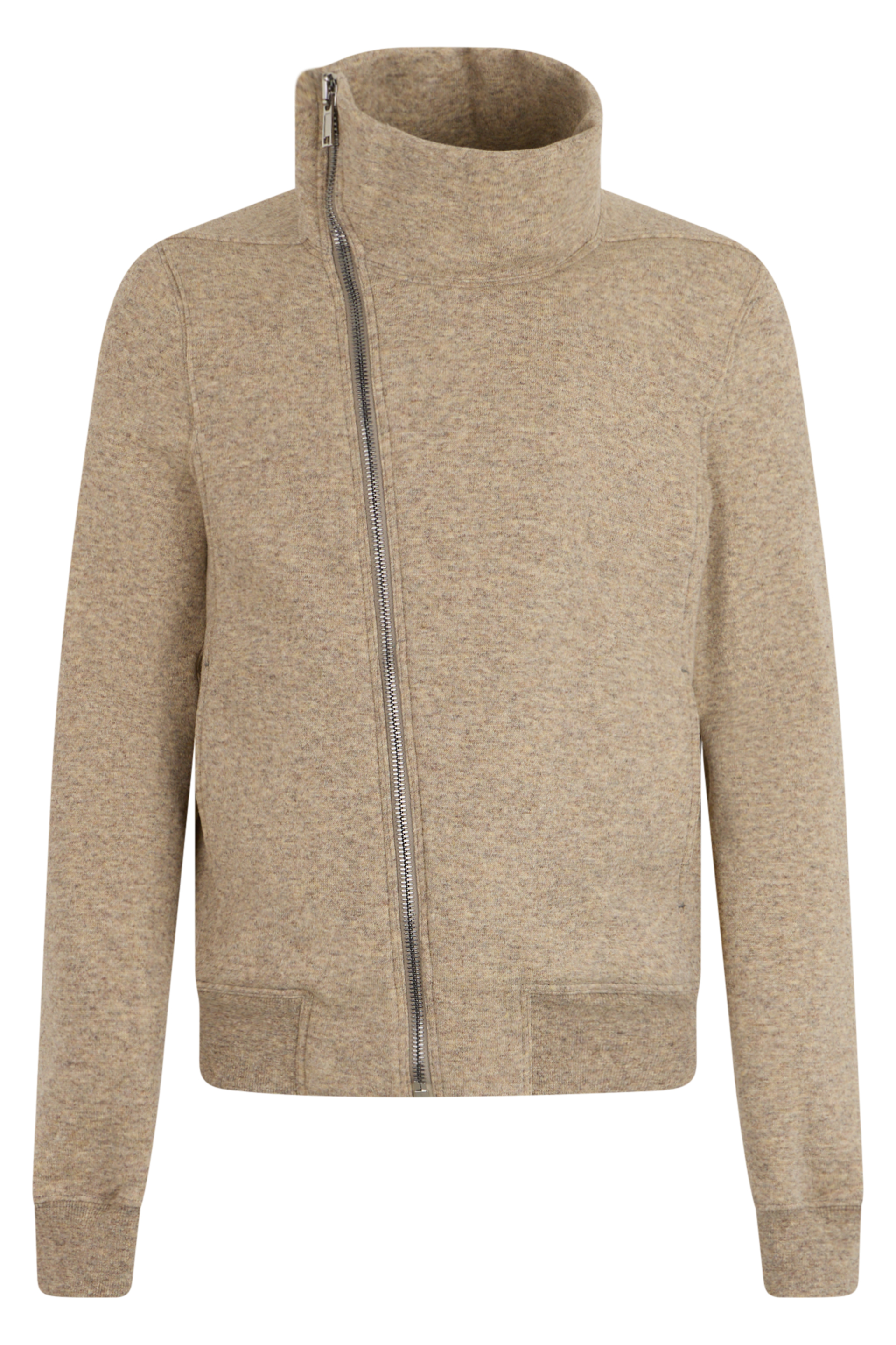 Jacket with diagonal zipper