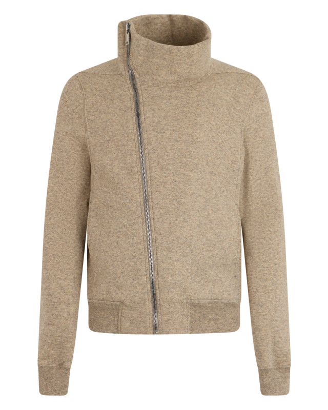 Jacket with diagonal zipper