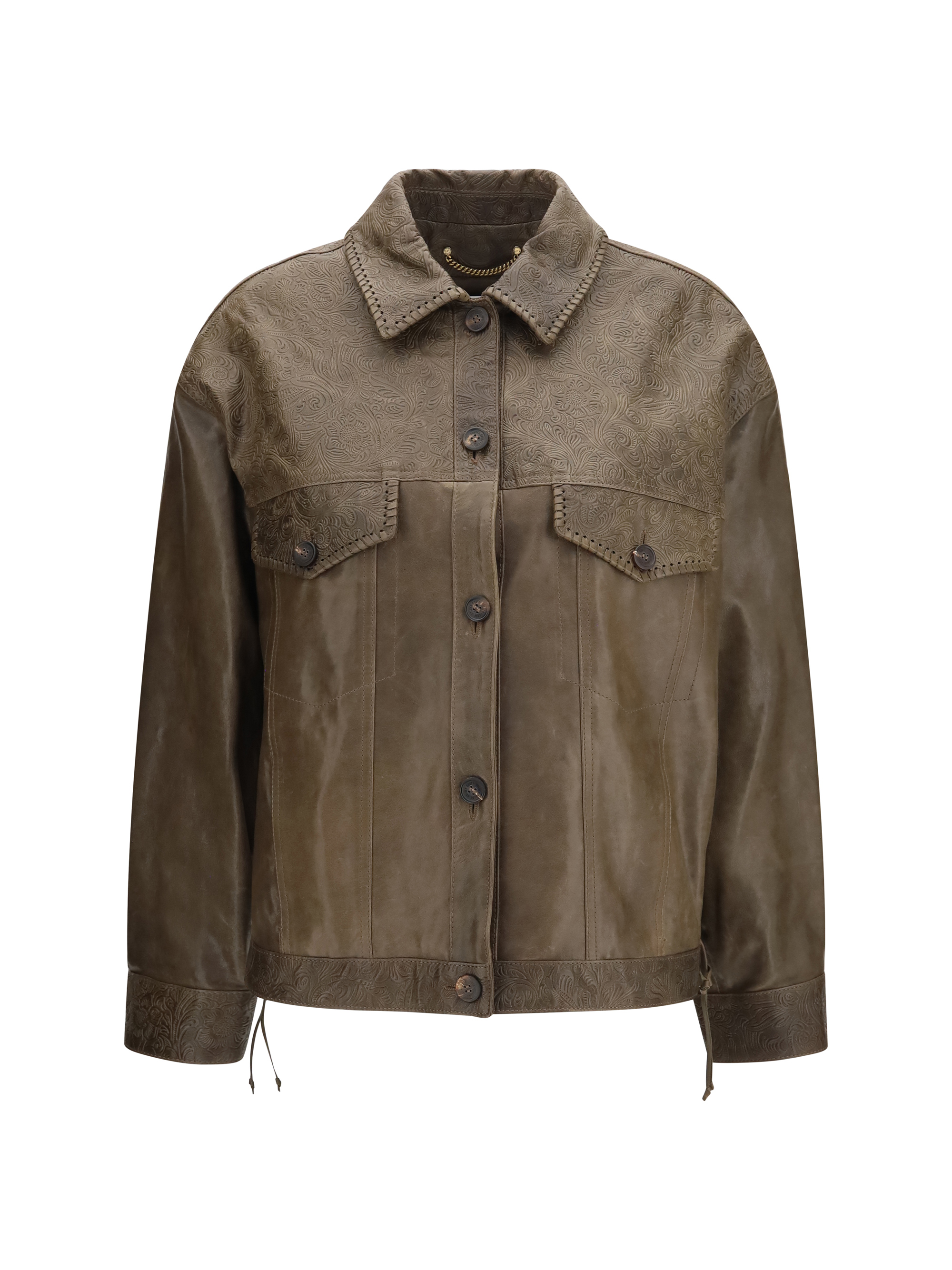 Babete leather Jacket with embossed details