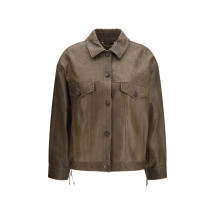 Babete leather Jacket with embossed details