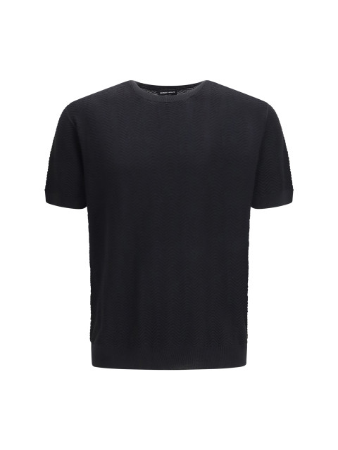 Short-sleeved cotton and silk Sweater