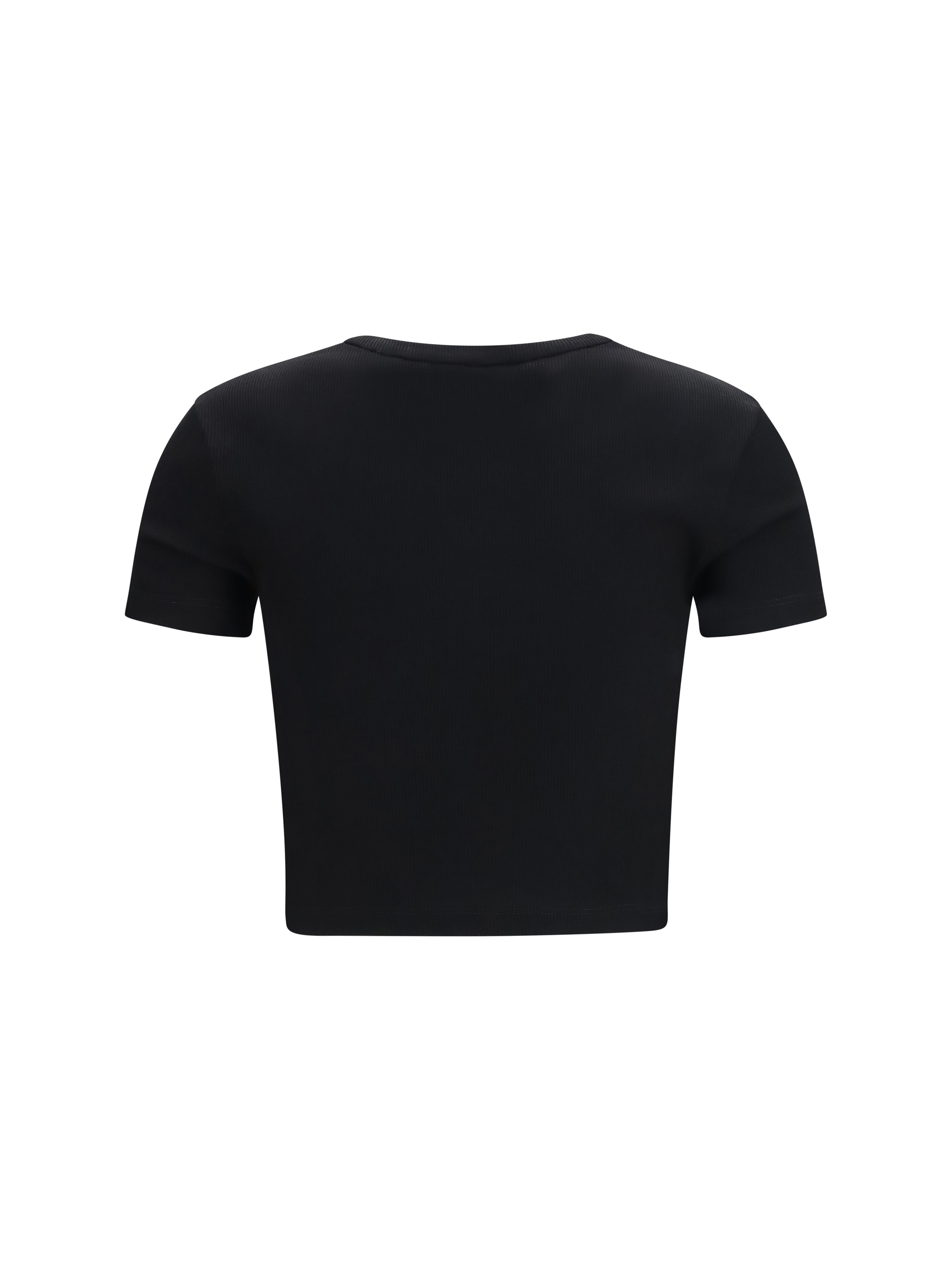 Cropped ribbed cotton T-shirt