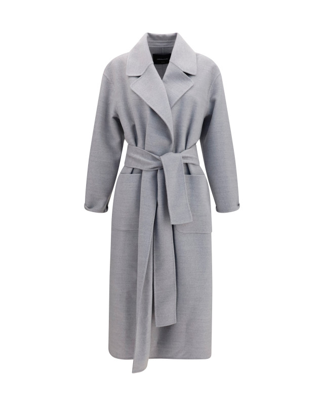 Belted double wool Coat