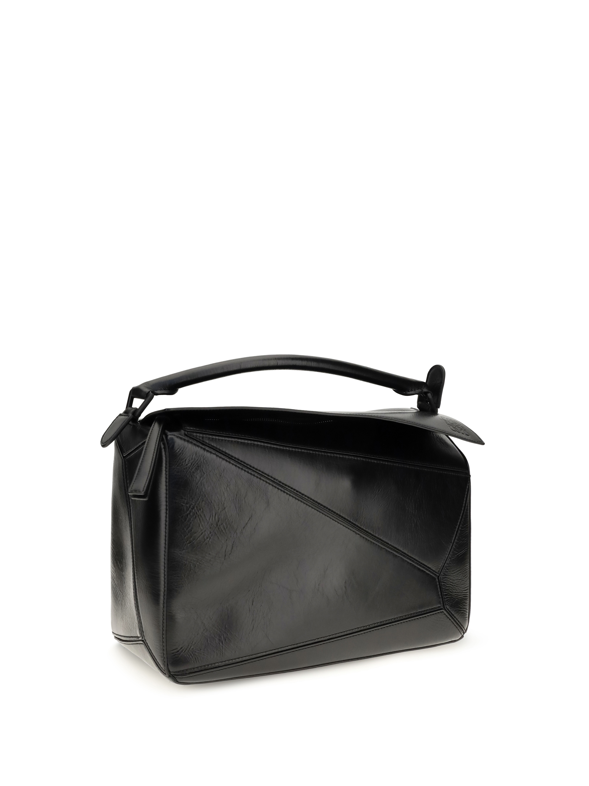 Large paper-effect calfskin Puzzle Handbag
