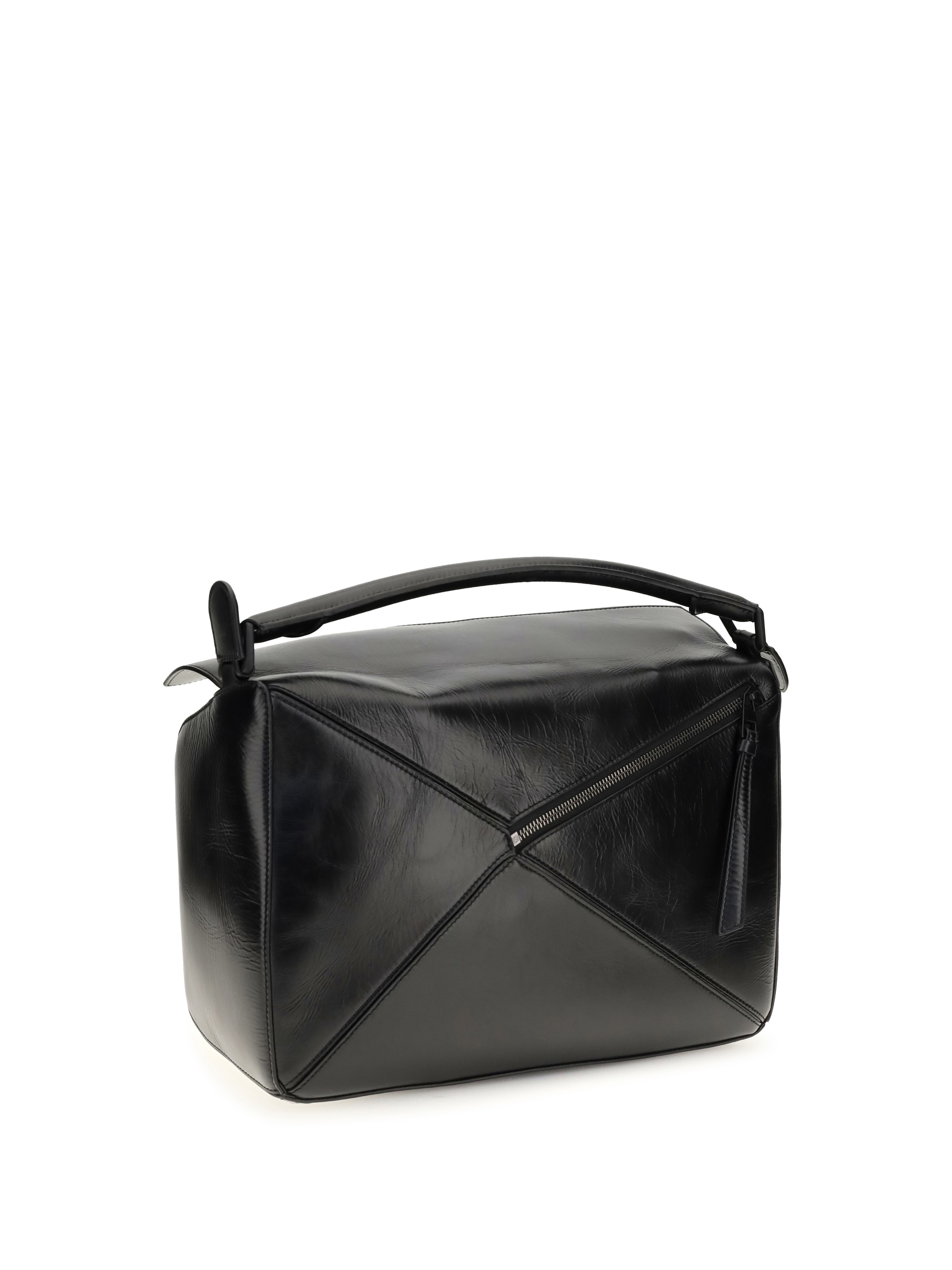 Large paper-effect calfskin Puzzle Handbag