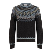 Crew neck sweater with jacquard pattern