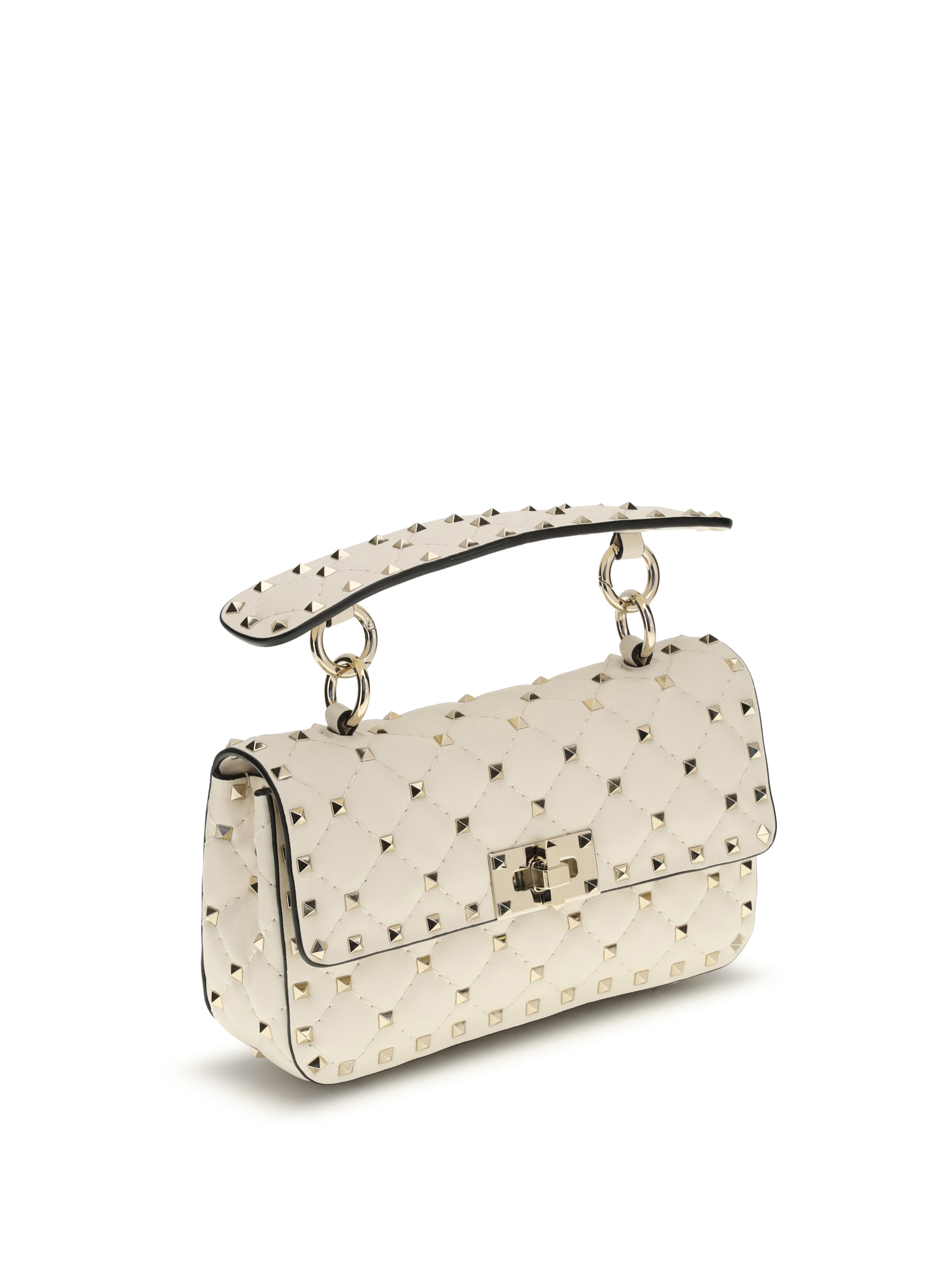 Rockstud Spike mini Top Handle Bag in nappa