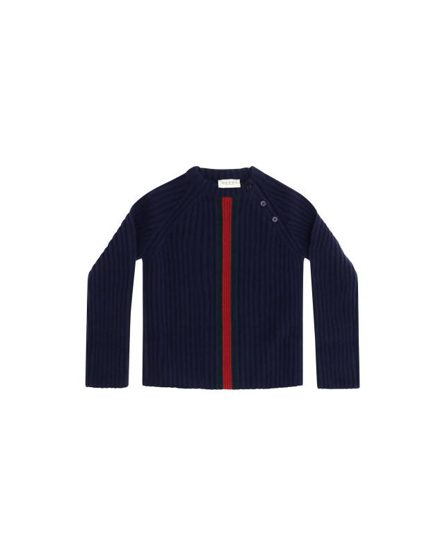 Web stripe wool Sweater for Boy