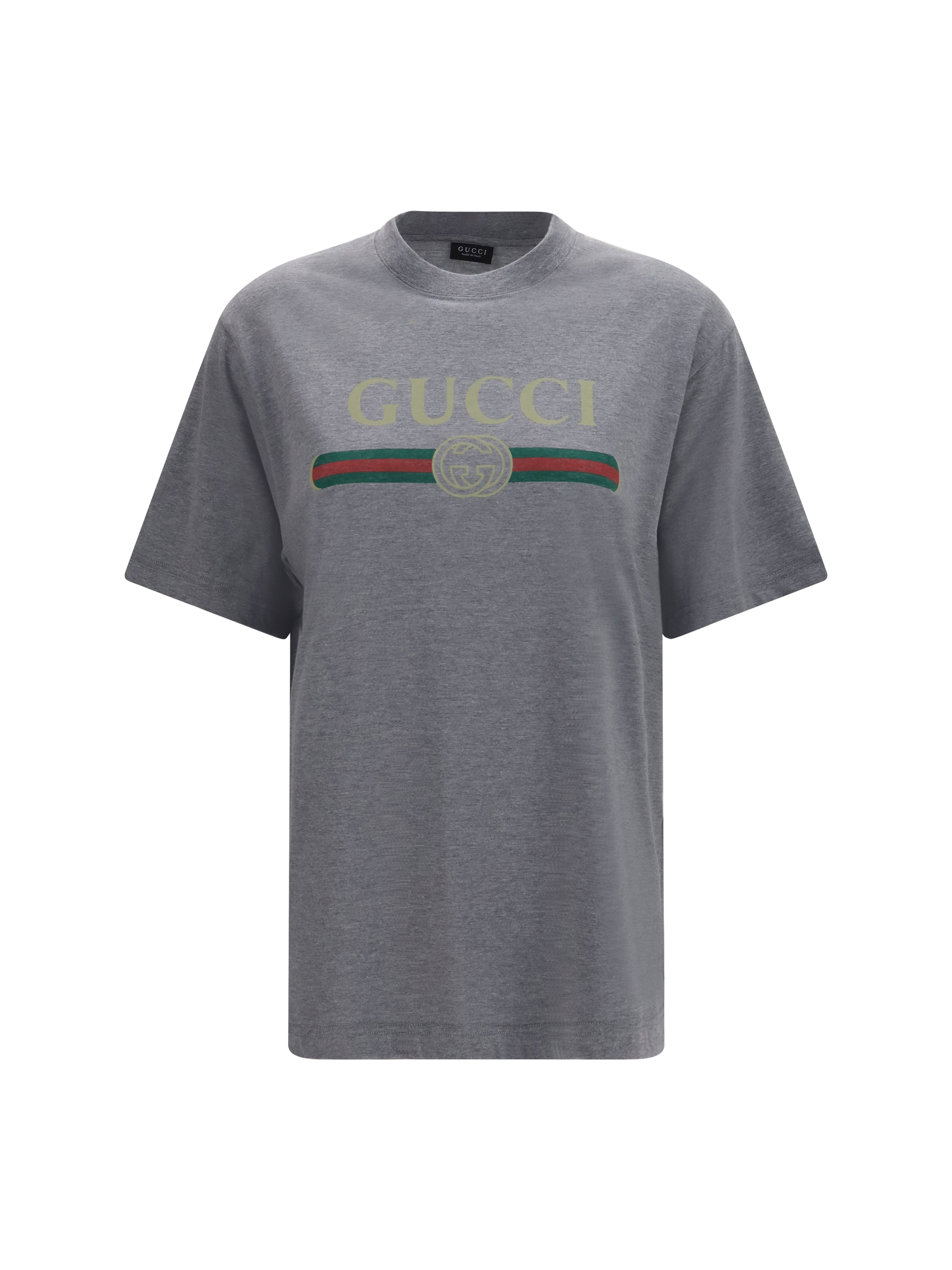 Cotton and silk jersey printed T-shirt