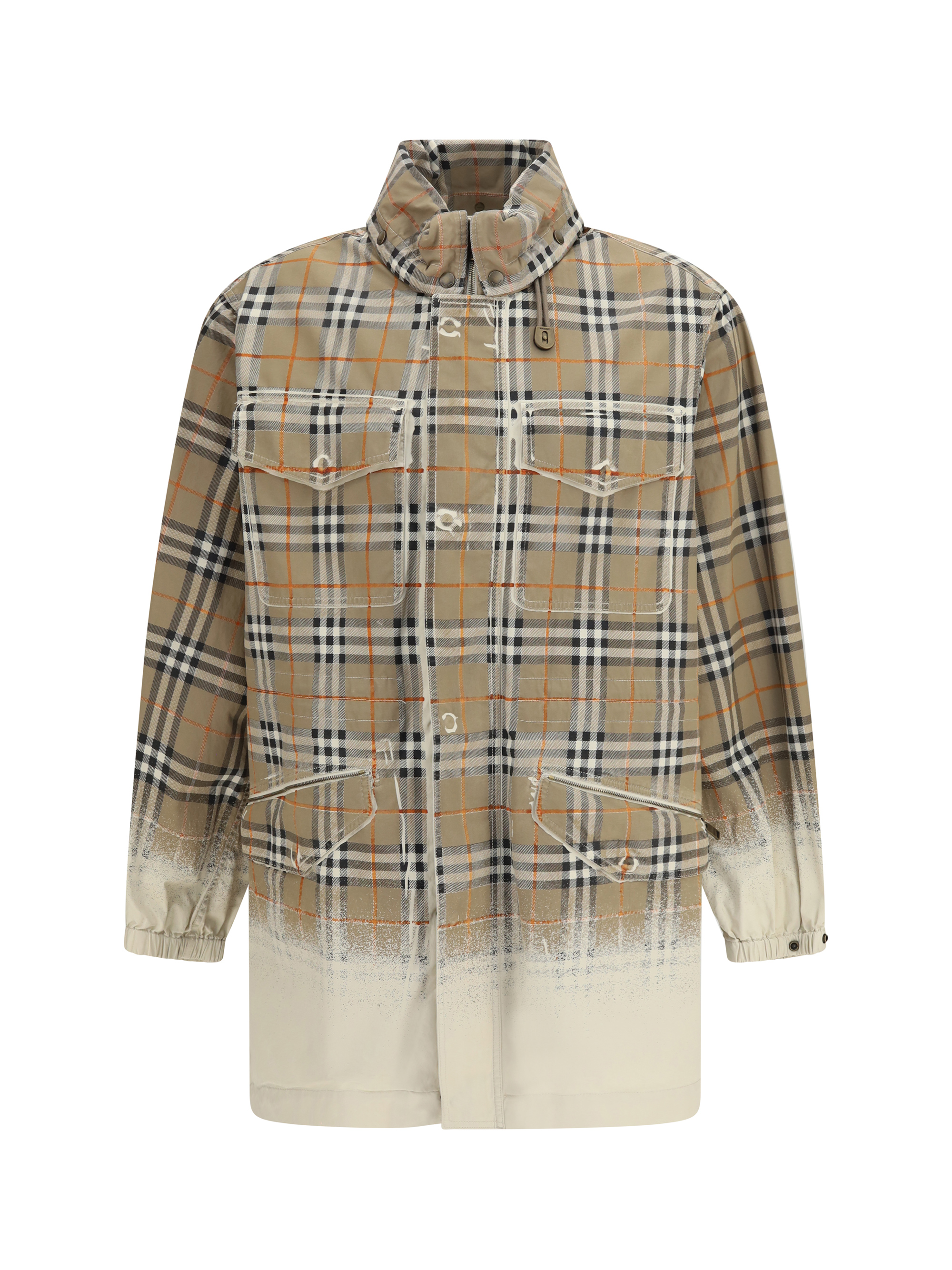 Gabardine Parka with faded Check print