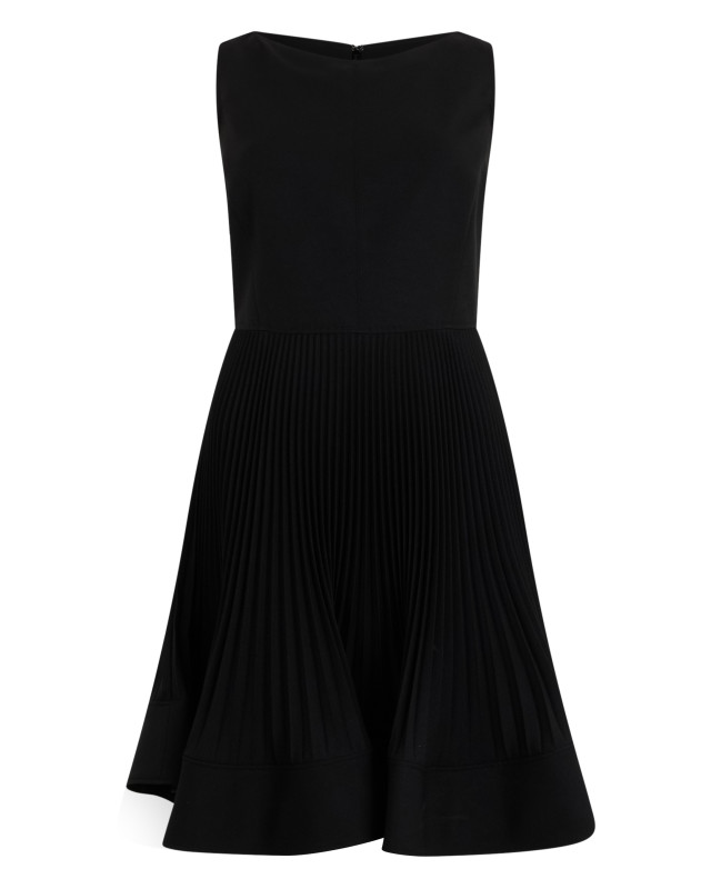 Flared dress with pleated skirt