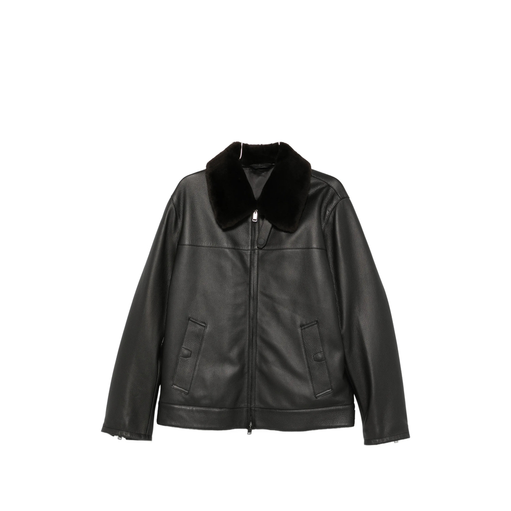 [BRIONI] Leather Jacket FW26 PLDI0L OA701 1000