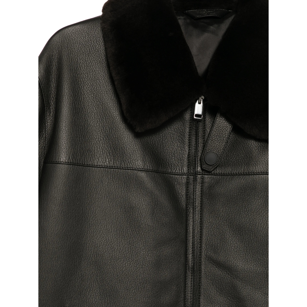 [BRIONI] Leather Jacket FW26 PLDI0L OA701 1000
