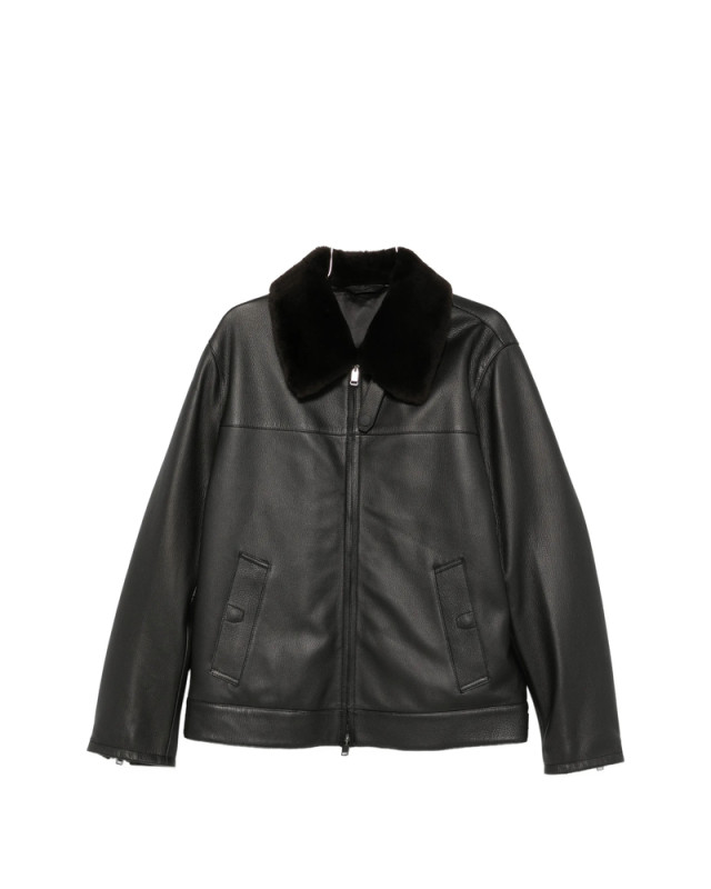 [BRIONI] Leather Jacket FW26 PLDI0L OA701 1000