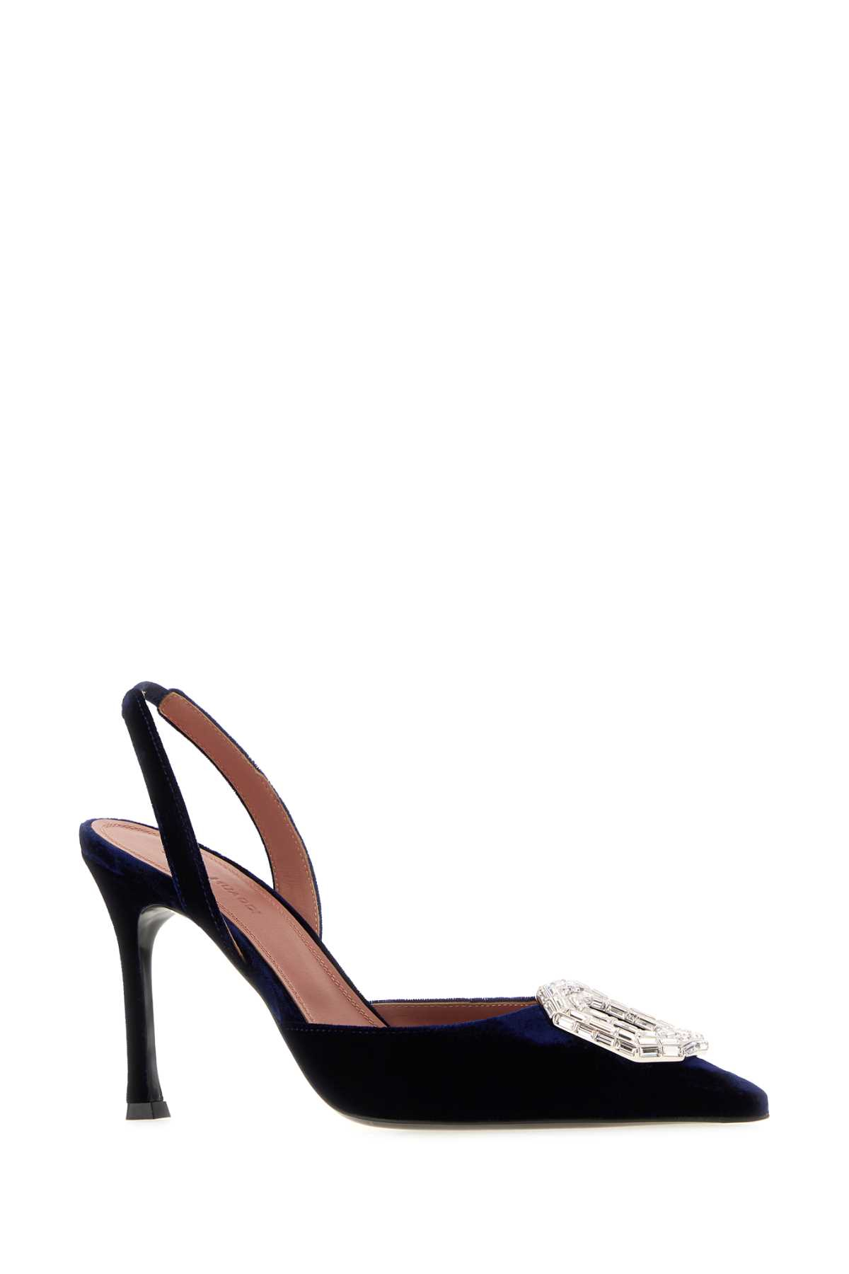 [Amina Muaddi] Pumps FW26 CAMELIASLING90 MIDNIGHTBLUE