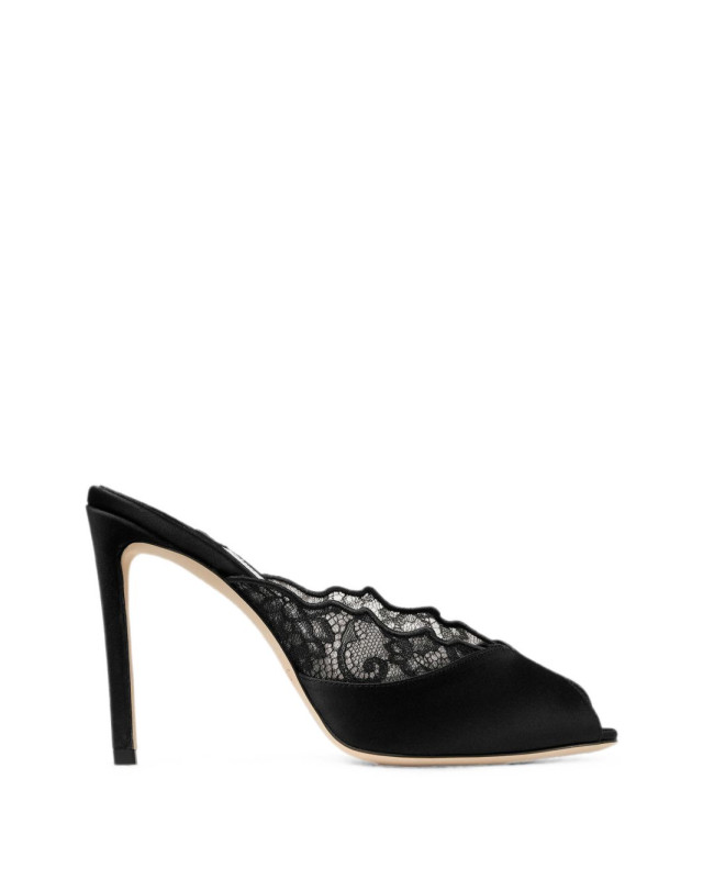 JIMMY CHOO BRIGITTEMULE100 WANBLACK/BLACK