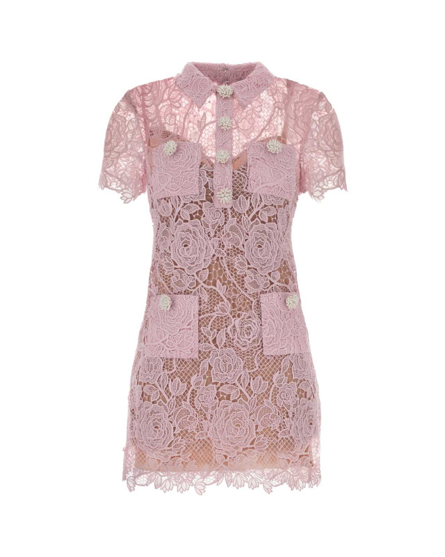 [SELF PORTRAIT] Short sleeve dress FW26 AW26069SAP PINK
