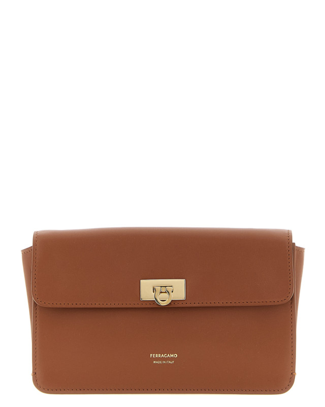 [Ferragamo] Clutch bag FW26 795688NEWCOGNAC