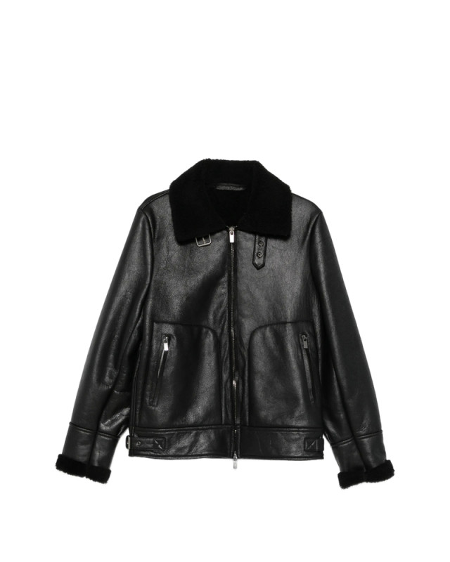 [Santoro] Leather Jacket FW26 51571-U  BLACK