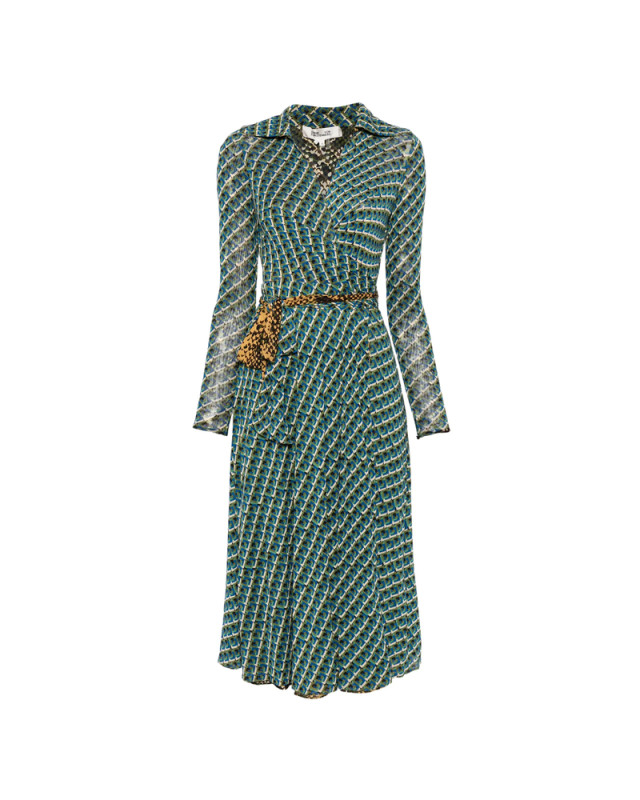 [DIANE VON FURSTENBERG] Long sleeve dress FW26 D805ASPPTOMESH  SPPTO