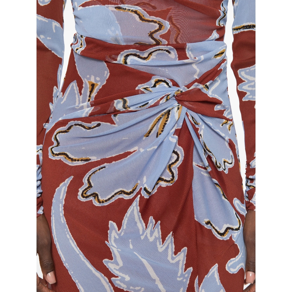 [DIANE VON FURSTENBERG] Long sleeve dress FW26 D523ACRGMTMESH  CRGMT